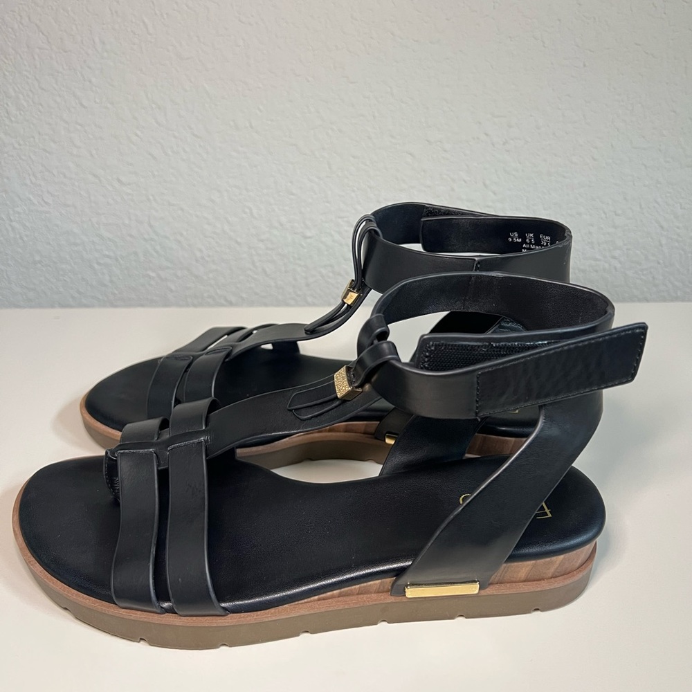 Franco Sarto Black Ankle Strap Sandals - Picture 3 of 4